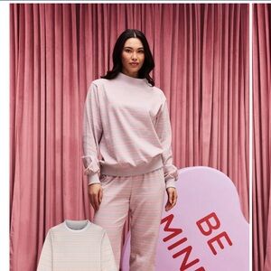 PARKE Valentine’s Day 2026 Darling Striped Mockneck Pullover Size L/XL NWT